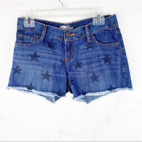 [ON] Frayed Denim Star Shorts - Picture 1 of 2